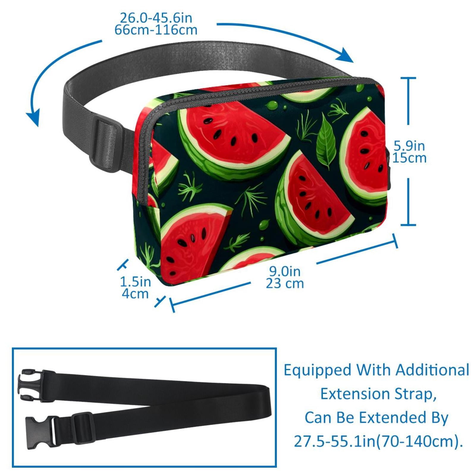 Watermelon Lightweight, Adjustable Running Belt with Extension Strap, Unisex Waist Bag, Fanny Pack, Cross Body Bag