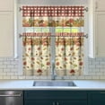 thumbnail image 2 of 3-Piece Thanksgiving Kitchen Curtain Set - Ruffled Valance and Tier Curtains with Rod Pocket, Fresh Fall Harvest Pattern for Farmhouse Kitchen Windows Decor, 54"x18" + 27.5"x36"x2, 2 of 5