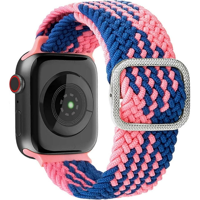 Stretchy Nylon Bands Compatible with Apple Watch 38mm 40mm 41mm 42mm 44mm 45mm,Adjustable Elastic Sport Band Women and Men Wristbands for iWatch Serie