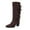 Coffee, variant on Taqqpue Boots for Women,Women Fringe Boots Stud Western Tassel Riding Cowgirl Cowboy Mid Calf Pull On Boots