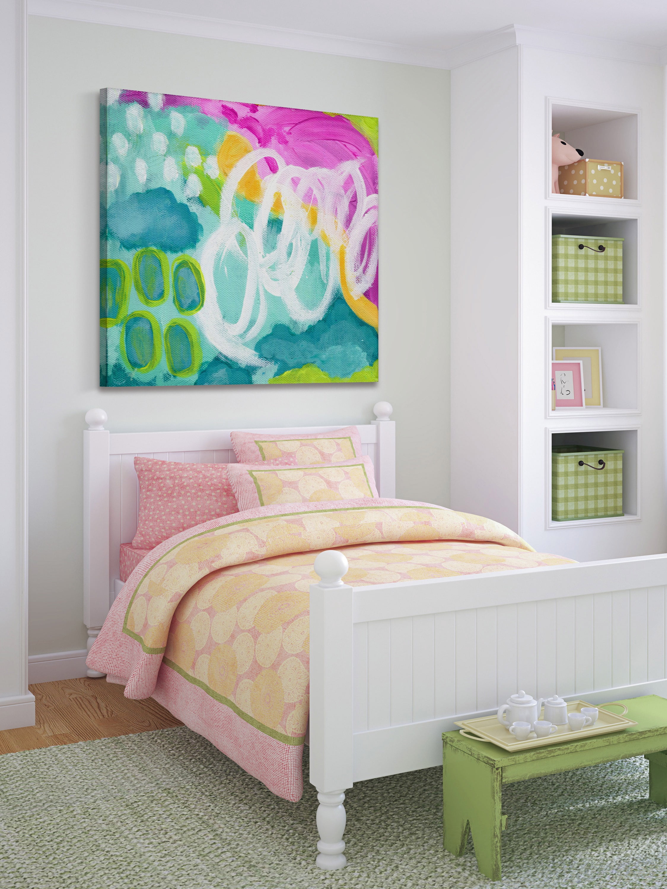 "Happy Clouds" Painting Print on Wrapped Canvas