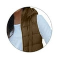 thumbnail image 7 of GTEYOIJN Purple Cardigan Puffer Vest Women Quilted Padded Warm Coat Outwear Button Down Zip Up Sleeveless Vests Fall Winter Hooded Jackets, 7 of 7