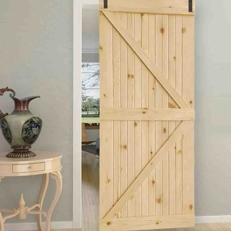 36 in. x 83.5 in. Unfinished K-Bar Solid Core Pine Interior Barn Door Slab Kit 36 in. x 83.5 in. Unfinished K-Bar Solid Core Pine Interior Barn Door Slab Kit