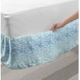 thumbnail image 2 of Waves Bed Skirt, Ocean Theme Curves in the Sea Spiraling Stripes Swirls Marine Blue Ombre, Elastic Bedskirt Dust Ruffle Wrap Around for Bedding Decor, 4 Sizes, Dark Turquoise White, by Ambesonne, 2 of 2