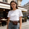 thumbnail image 6 of Waist Bag Mini Belt Pouch | Adjustable PU Leather Card Holder | Black Brown Wine | Waterproof Scratch-Resistant | 10.5x8 cm | 1 Piece Waist Hanging Bag, 6 of 6