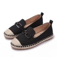 thumbnail image 3 of Rexoro Women Loafers Woven Toe Chain Comfort Flat Slip On Shoes Casual Holiday, 3 of 10