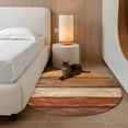 thumbnail image 3 of Farmhouse Burnt Orange Brown Round Rug 3.3ft Washable Circle Entryway Rugs Non Slip Vintage Wooden Striped Area Rug Indoor Floor Carpet for Bedroom Kitchen Living Room Home Office Dining Room Nursery, 3 of 7