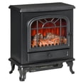 thumbnail image 1 of HOMCOM Chauffage de Cheminée Électrique, Poêle de Cheminée Autoportant avec Effet de Flamme Réaliste et Température Réglable, Protection contre la Surchauffe, 750W/1500W, Noir, 1 of 10
