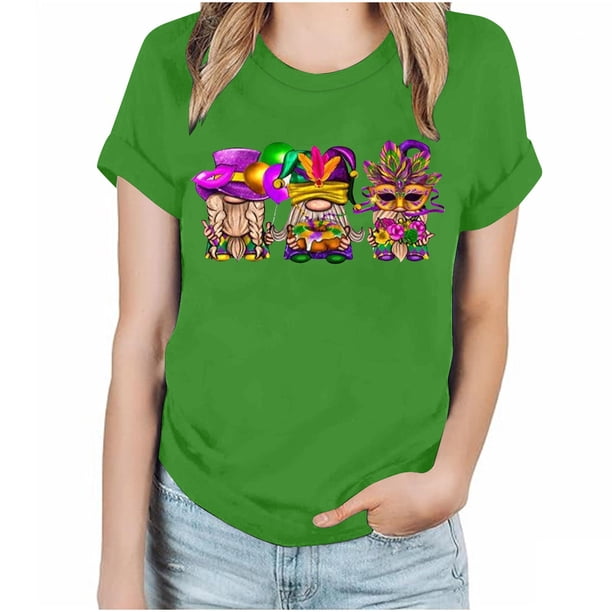 Fiudx Ofertas y Liquidaciones Camiseta de Manga Corta con Cuello Redondo y Estampado de Carnaval para Mujer, Moda y Ocio