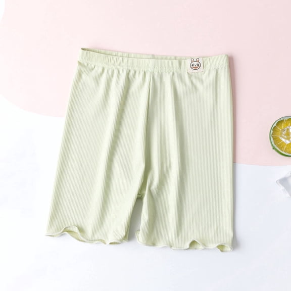 Juslio Girls Leggings Elastic Waist Breathable Ice Silk Base Shorts Solid Casual Leggings Sizes 100