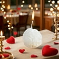 thumbnail image 2 of Rose Ball Aroma Candle - Red & White Wax Decorative Scented Candle for Valentine's Day, Weddings, Home Ambiance (Large 9x9x7cm / Small 5x5x5cm), 2 of 6