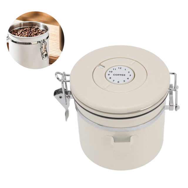 Recipiente Hermético De Acero Inoxidable Con Válvula Para Café, Cuchara Para Conservar La Frescura, Recipientes Para Almacenar Té Molido, Granos De Café, Nueces, Harina Y