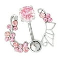 thumbnail image 4 of Yesbay 14G Butterfly Rhinestone Belly Barbell Button Ring Navel Body Piercing Jewelry, 4 of 4
