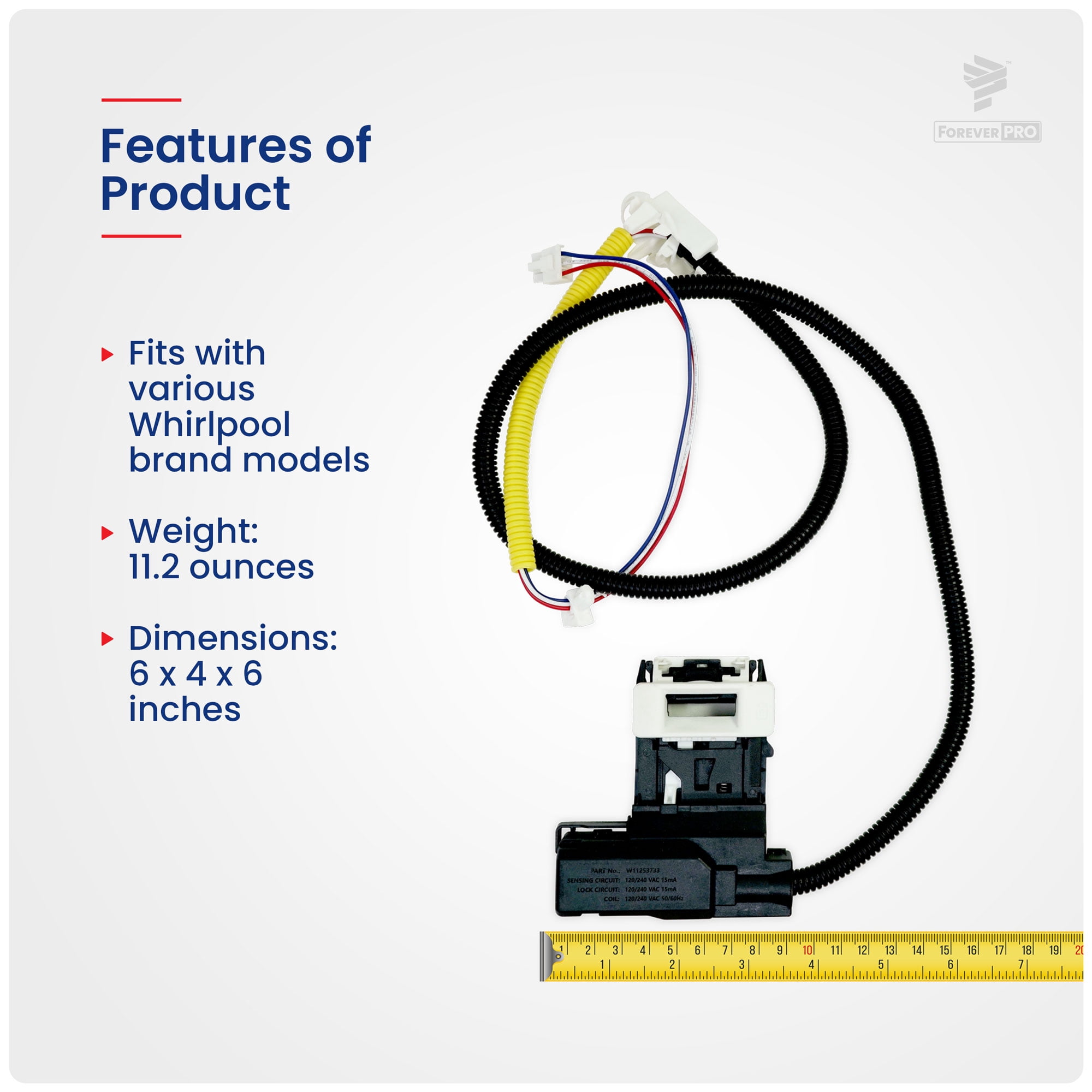 ForeverPRO W11307244 Latch for Whirlpool Appliance W10682535 W10838613 W10838613VP W11253733