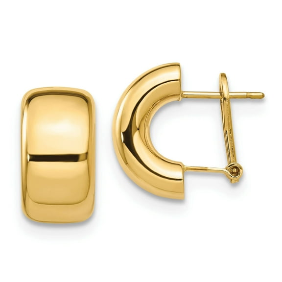 14k Gold Polished Omega Back Earrings