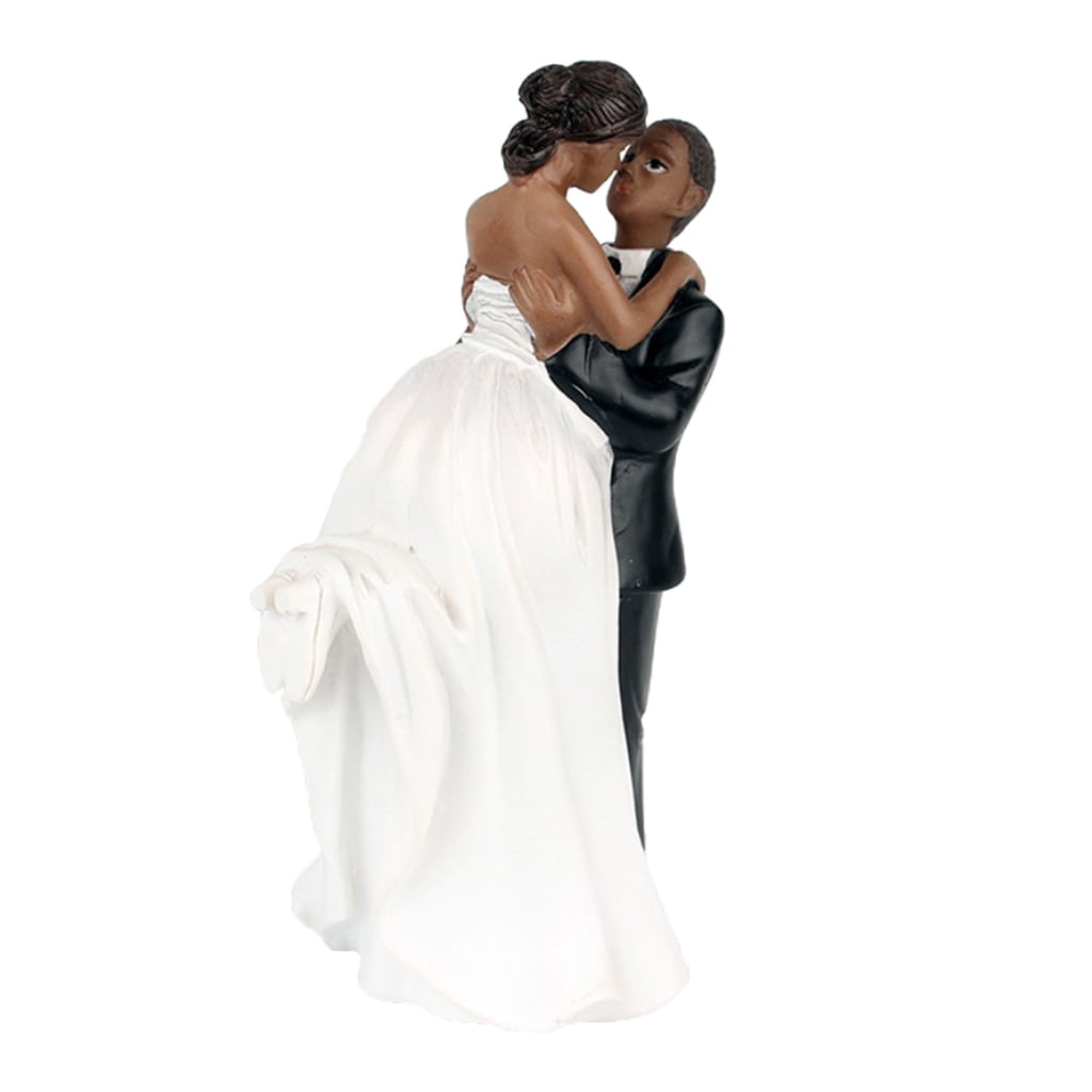 Bride Groom Resin Wedding Cake Topper Couple Figurine Romantic Decoration Favor 