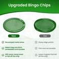 thumbnail image 3 of MR CHIPS ¾ inch Plastic Magnetic Bingo Chips with Metal Ring, 100 Chips, Green, All Ages, 3 of 8