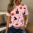 thumbnail image 5 of Halloween Tops for Women Short Sleeve Crewneck Witch Print T Shirts Funny Halloween Costume Party Top, 5 of 7