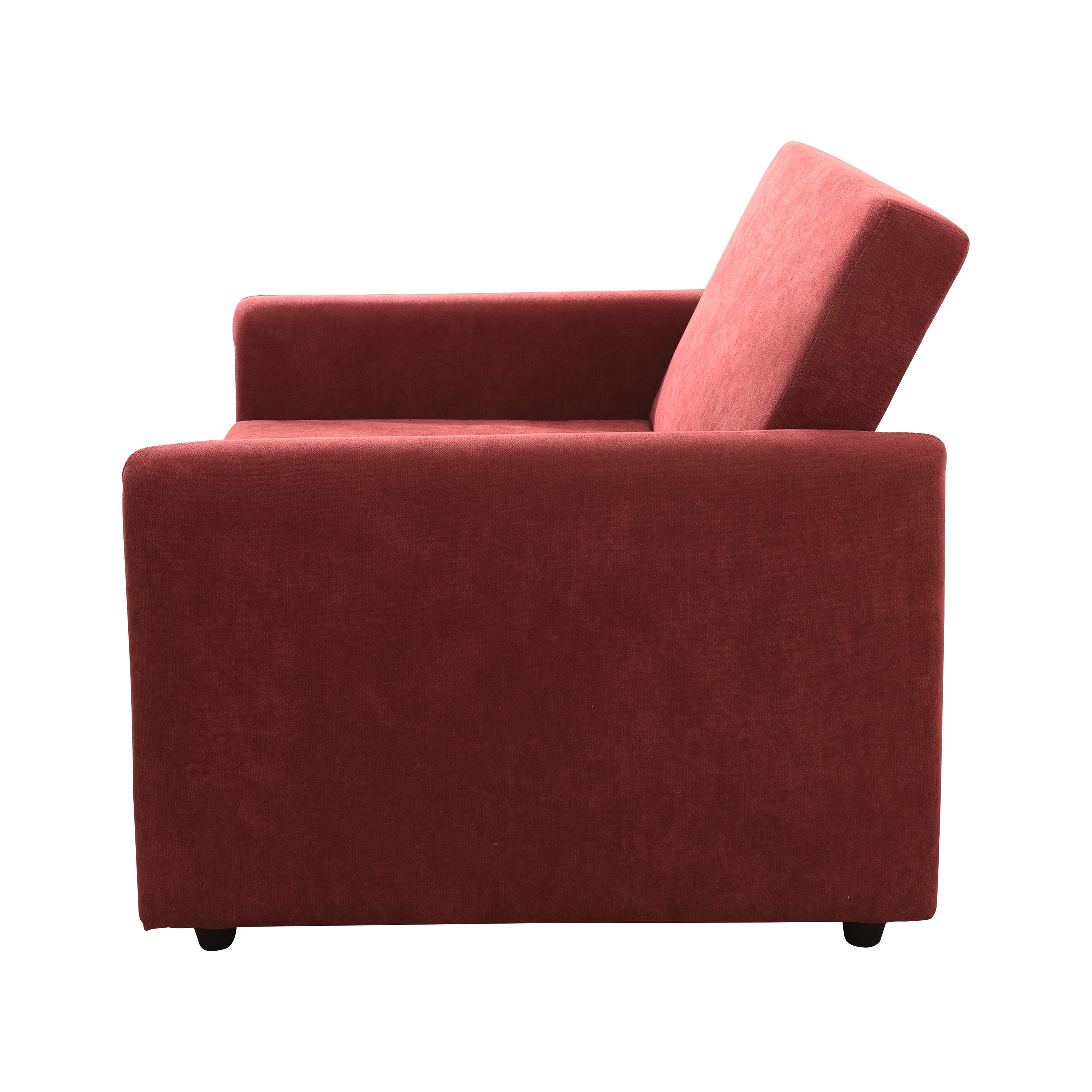 MAYEERTY 36" Modern Upholstered Lint 1-Piece Convertible Sofabed Armchair with Quick-Fold Design for Living Room，Red