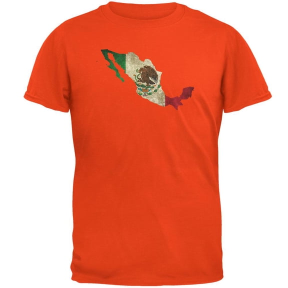Cinco de Mayo - Mexico Silhouette Orange Adult T-Shirt