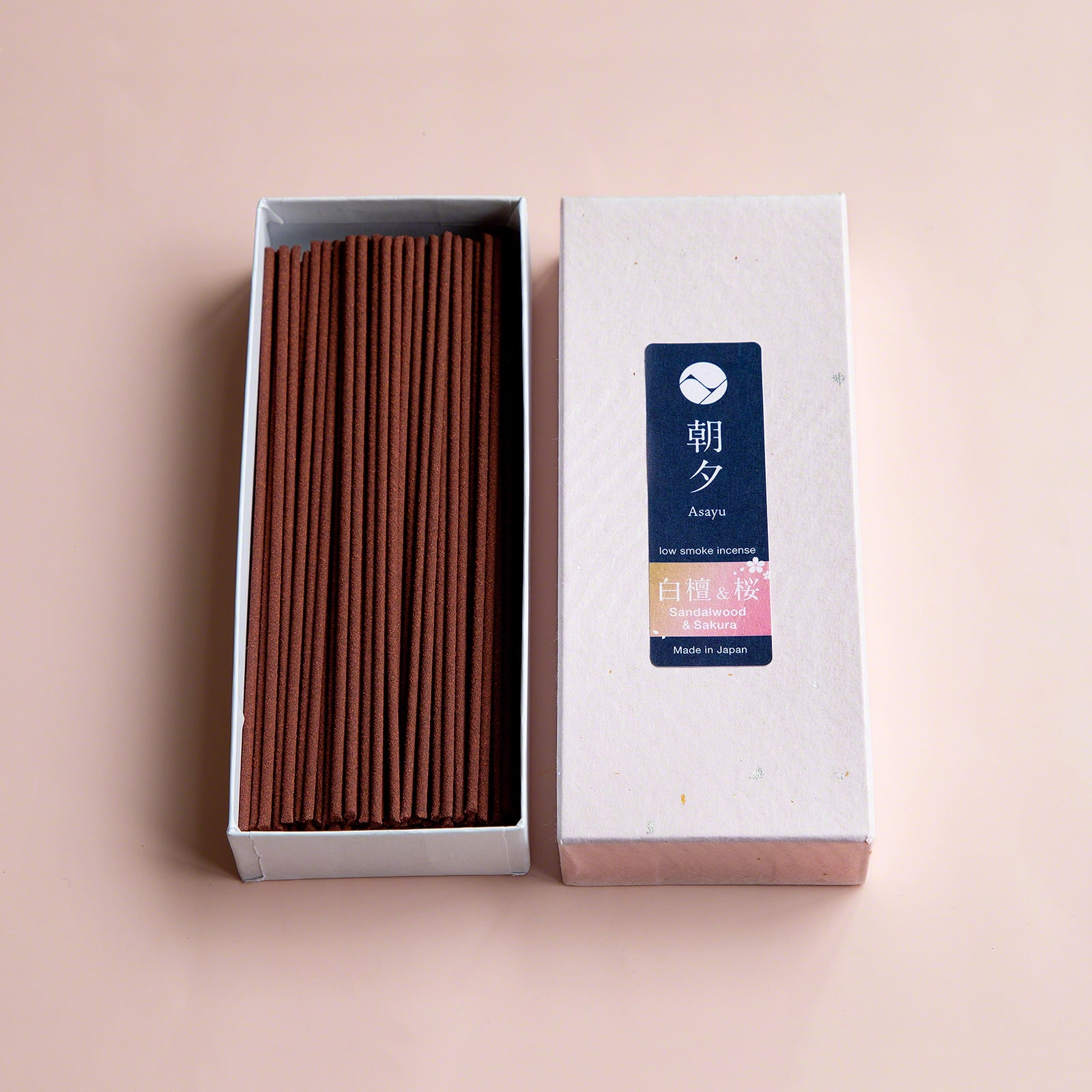 Asayu Japan Low Smoke Incense Sticks Premium Sakura Blossom and Sandalwood Blend Made in Japan 1.41oz