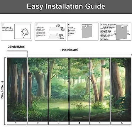 3D Modern Canvas Wallpaper Mural Light Forest Day Anime Peel and Stick Removable Self Adhesive Wall Stickers for Living Room Kids Bedroom Home Decor