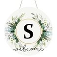thumbnail image 1 of Clearance! Monogram Letter Welcome Sign for Front Door Rustic Green Floral Family Initial House Warming Decor Spring Summer Wooden Wreath Personalized Sign for House Front Porch 12 Inch, 1 of 9