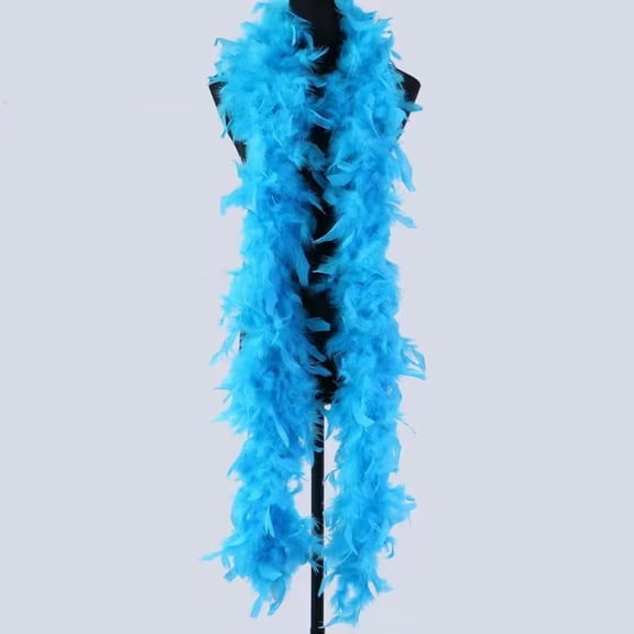 Firefly Hope 2 Yards Feather Scarf, DIY Crafts & Costume Accessory for Party, Dancing, Wedding, Festival & Home Decor, Lake Blue