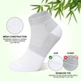 thumbnail image 3 of UNEEI Bamboo Viscose Diabetic Ankle Socks: Wide Calf Diabetic Socks with Seamless Toe - 6 Pairs Non Binding Neuropathy Socks for Women Men, Size 11-13, 3 of 7