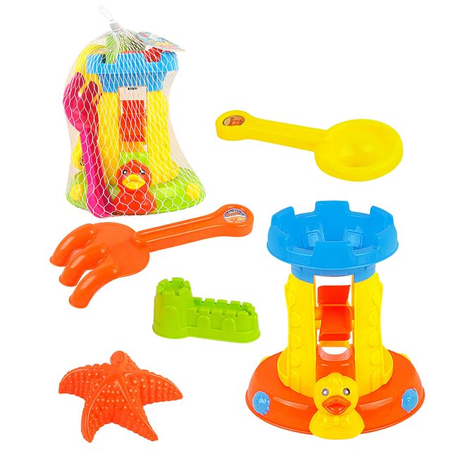 Molino de arena con reloj de arena, juego de 5 piezas con de arena, para niños Zulema Juguete de arena