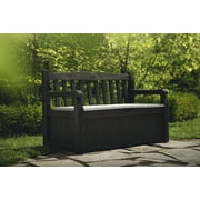 Keter Solana Outdoor Seating 70 Gallon Resin Deck Box, Grey