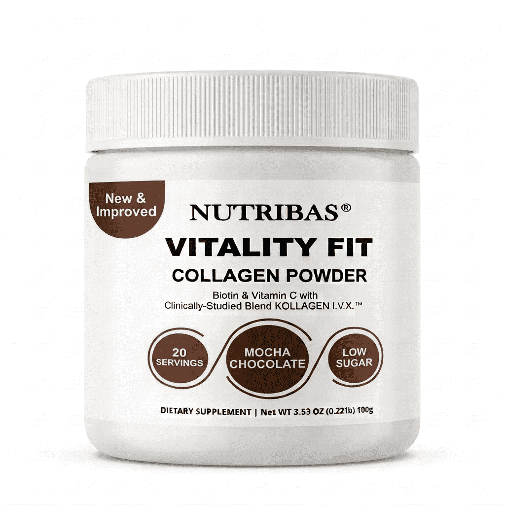 NUTRIBAS Chocolate Coffee Creamer for Women Men, 5g Hydrolyzed Collagen, Biotin & Vitamin C, Shakes & Smoothie Mocha Mix, 3.53 oz