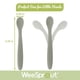 thumbnail image 3 of Cucharas de silicona para bebés: cucharas de alimentación para bebés de primera etapa con punta suave, utensilios para bebés flexibles para padres y autoalimentación, ultra duraderas y resistentes a la masticación, aptas para lavavajillas, juego de 3 Verde mate, rosa, blanquecino, 3 of 5