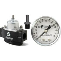 Holley 12-841 HP Billet Fuel Press Regulator, Gauge/Black Fitting