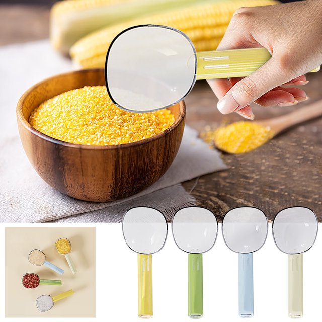 XWSHYW Cucharas Cuchara Medidora de Arroz, Cocina Doméstica, Pala de Arroz Multifuncional de Plástico, Cuchara de Sellado y Sujeción, Cuchara de Dopamina 2 En 1, Cuchara de Arroz