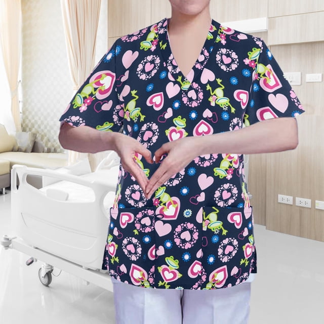 Top exfoliante con cuello en V para mujer, Uniforme de Trabajo de enfermera, ropa de trabajo cómoda, camisa, Top exfoliante de enfermería para SPA, SG
