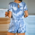 thumbnail image 4 of Mefallenssiah Women'S Plus Size Pants Womens Short Sleeve Tie-Dye Jumpsuit Loungewear Piece Loose Pockets Romper Clearance, 4 of 9