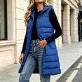 thumbnail image 6 of KICILVS Women's Long Puffer Vest Hooded Quilted Sleeveless Jacket Full Zip Winter Warm Padded Coat with Side Pockets, 6 of 8