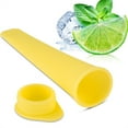 thumbnail image 3 of DIY Ice Cream Popsicle Maker - 10-Piece Yellow Silicone Mould Set for Homemade Ice Pops and Cubes, 3 of 8