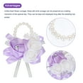 thumbnail image 3 of Ramilletes Artificiales Unique Bargains Flores Pulseras Paquete de 4 Morado Claro, 3 of 5