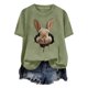thumbnail image 5 of Tops de Cuello Alto para las Mujeres Amante Impreso Camiseta Cuello Redondo Manga Corta, Poliéster Spandex, 5 of 7