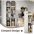 thumbnail image 4 of 3-Tier Narrow Bathroom Storage Cabinet, Slim Rolling Bathroom Storage Organizer with Drawers, Wheels,Toilet Paper Holder, Waterproof No Assembly Organizer for Small Spaces, 4 of 7