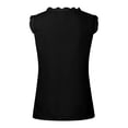 thumbnail image 5 of OKBOP Scrub Tops,Fashion Sexy V-Neck Lace Patch Vestsolid Color Sleeveless Tank Womens White Blouse Tshirt, 5 of 8