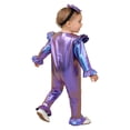 thumbnail image 2 of Miaeowve Toddler Baby Girls Metallic Romper Long Sleeve Ruffled Bodysuit Sparkly Birthday Party Outfit Blue 4T, 2 of 7