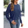 thumbnail image 4 of Charmish Women's Knit Tops Dressy Business Casual Blouses Lace Long Sleeve Work Shirts Fall Clothes, 4 of 6