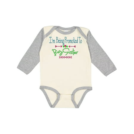 

Inktastic I m Being Promoted to Big Sister Gift Baby Girl Long Sleeve Bodysuit