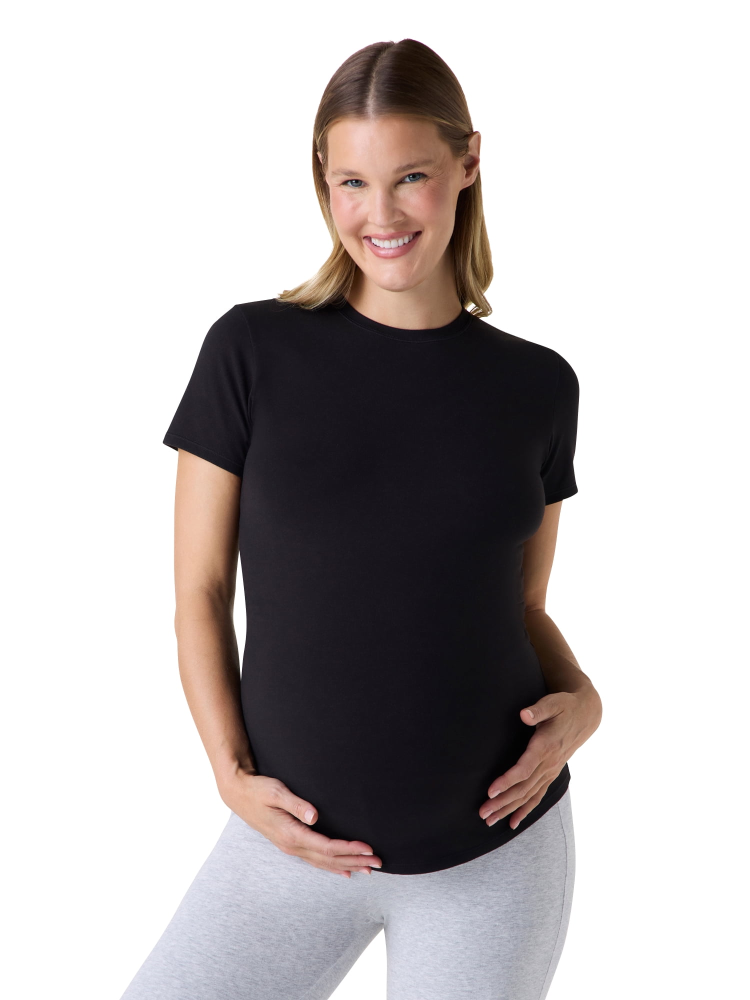 Ingrid & Isabel For Every Belly Women's Maternity Cotton Jersey Short Sleeve Shirt, Sizes S-XXXL