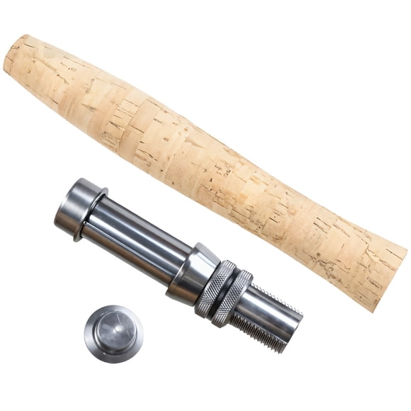 Fly Fishing Rod Handle Kit - Metal Reel Seat and Cork Grip - Universal DIY Fishing Rod Accessories for Comfortable and Secure Grip - 6.7 Inches Handle Length