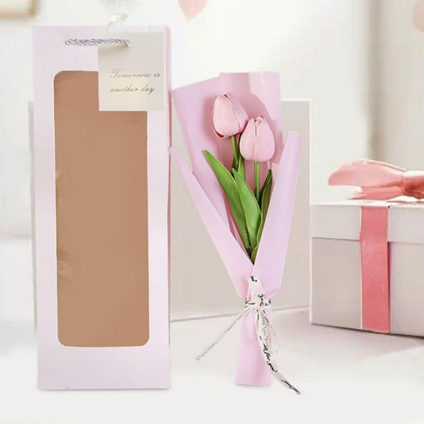 Ramo artificial Macarena de tulipán falso para El Día de la Madre con caja de regalo