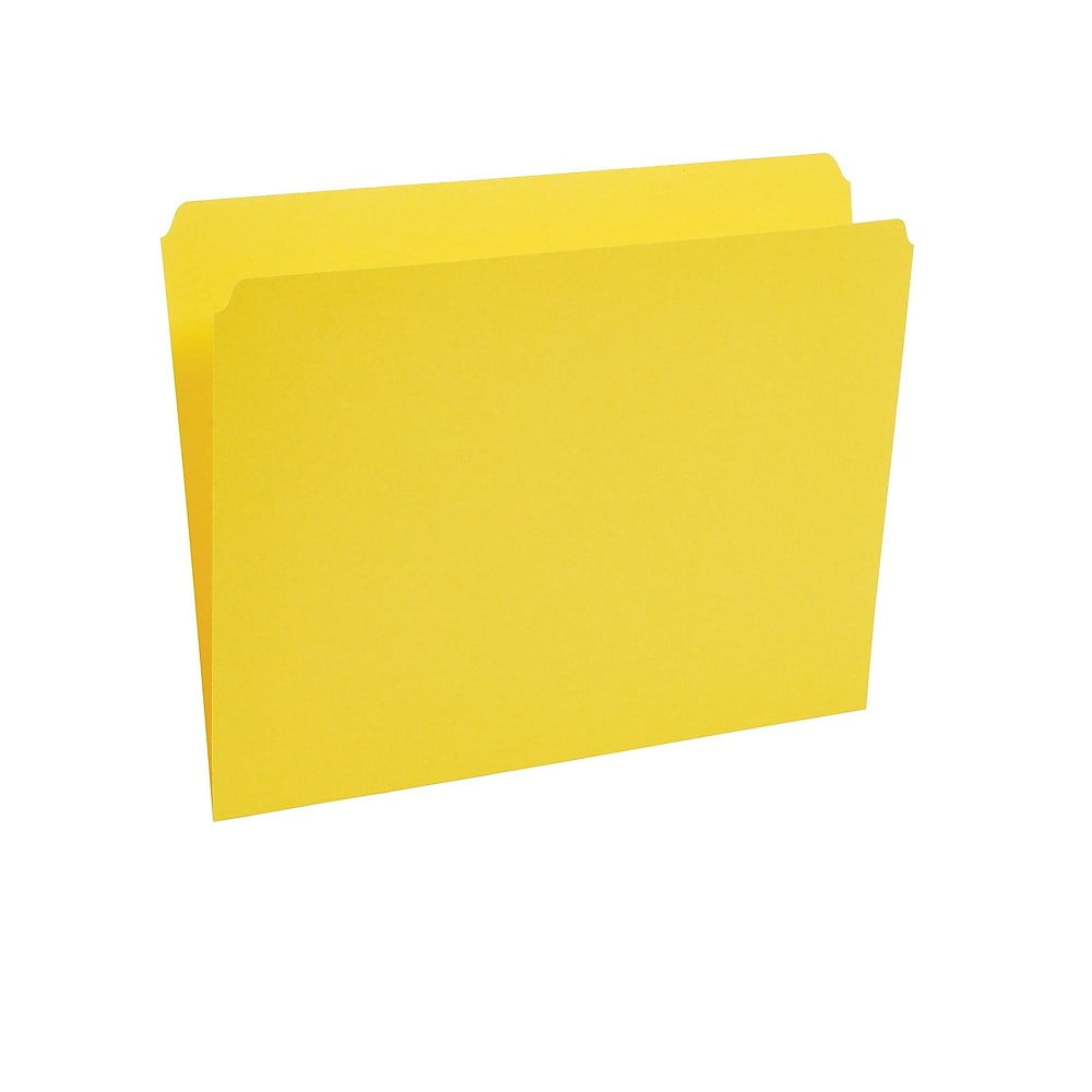 Staples TopTab File Folders StraightCut Tab Letter Size Yellow 100/BX